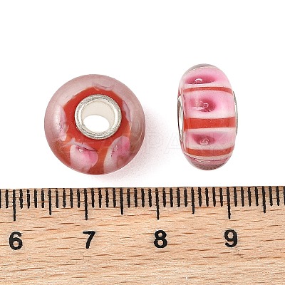 Lampwork & Brass Core European Beads LAMP-P019-01P-05-1