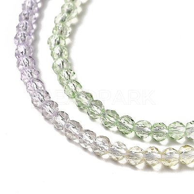 Transparent Gradient Color Glass Beads Strands X1-GLAA-H021-01B-11-1