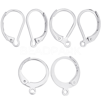 60Pcs 3 Styles 304 Stainless Steel Leverback Earring Findings STAS-BBC0008-30B-1