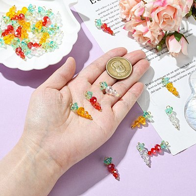 30Pcs 3 Styles Glass Pendants PALLOY-CJ00094-1