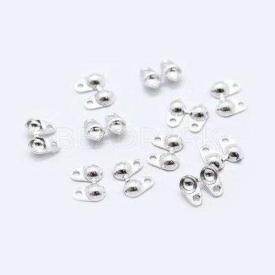 925 Sterling Silver Bead Tips Knot Covers STER-K167-001S-1