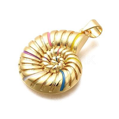 Brass Enamel Pendants KK-C087-27G-1