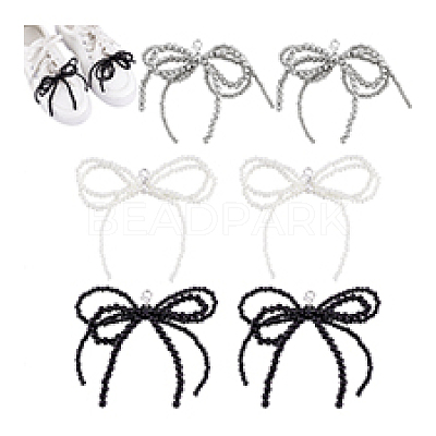 6Pcs 3 Styles Plastic Bowknot Shoe Decorations FIND-PH0024-67-1