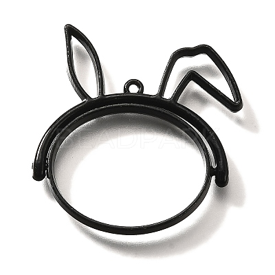 Rabbit Rotatable Alloy Swivel Open Back Bezel Pendants PALLOY-I223-19EB-1