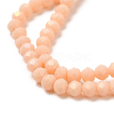 Electroplate Opaque Solid Color Glass Beads Strands EGLA-A034-P4mm-L19-1