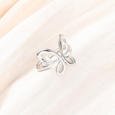 Adjustable 304 Stainless Steel Cuff Rings RJEW-D337-04P-1