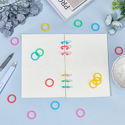 250Pcs 5 Colors Plastic Loose Leaf Book Binder Rings KY-OC0001-49-1