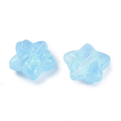 Transparent Spray Paint Glass Beads LS-GLAA-H035-02G-1