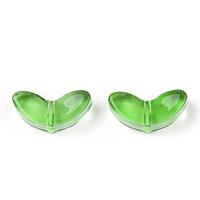Spray Painted Transparent Glass Beads X-GLAA-T022-27A-1