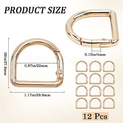 12Pcs Alloy Spring Gate Rings FIND-GF0007-10B-1