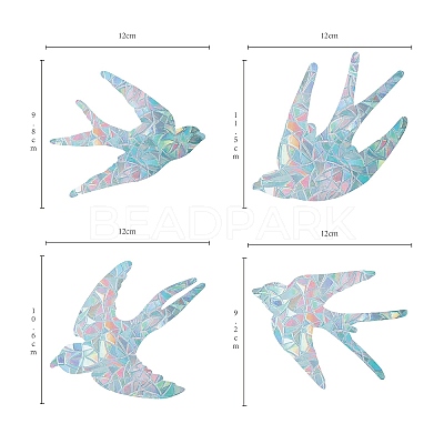 Swallow Shape Waterproof PVC Laser Adhesive Stickers DIY-WH0256-002-1