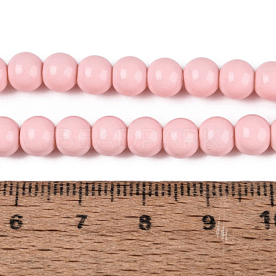 Painted Glass Bead Strands DGLA-S071-6mm-B2-1