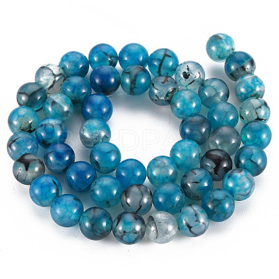 Natural Dragon Veins Agate Beads Strands G-Q948-81C-8mm-1