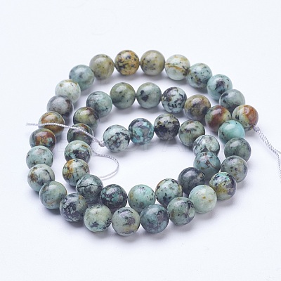 Dyed & Natural African Turquoise(Jasper) Beads Strands G-D855-06-8mm-1