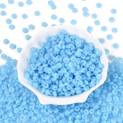 Imitation Jade Glass Seed Beads SEED-Q042-01A-C01-1