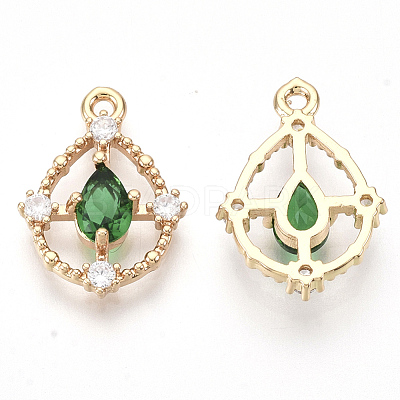 Golden Tone Brass Pendants X-GLAA-R212-10A-1