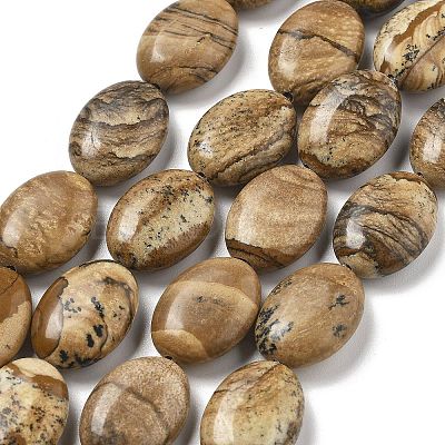 Natural Picture Jasper Beads Strands G-P528-M28-01-1