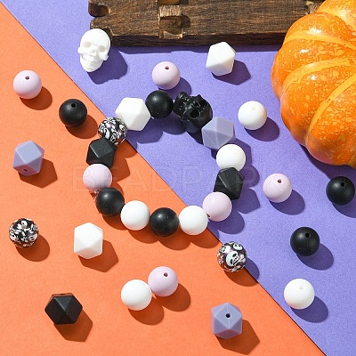 Halloween Theme Food Grade Eco-Friendly Silicone Beads SIL-YW0001-45-1