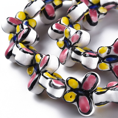 Handmade Porcelain Ceramic Beads Strands PORC-Q265-006C-1