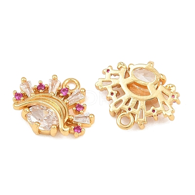 Brass Micro Pave Cubic Zirconia Charms CU-CBA8183-07G-B-1