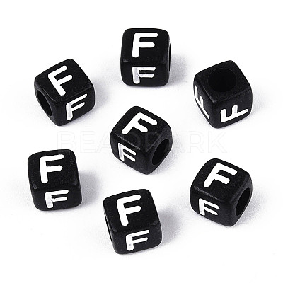 Initial Acrylic Horizontal Hole Beads OACR-ZX006-35F-1