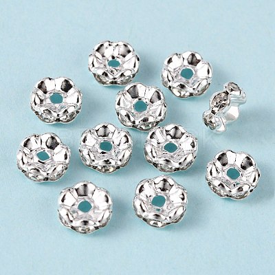 Brass Grade A Crystal Rhinestone Spacer Beads RB-A006-8MM-S-1