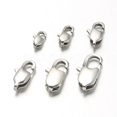 Non-Tarnish 304 Stainless Steel Lobster Claw Clasps X-STAS-F094-05E-P-1