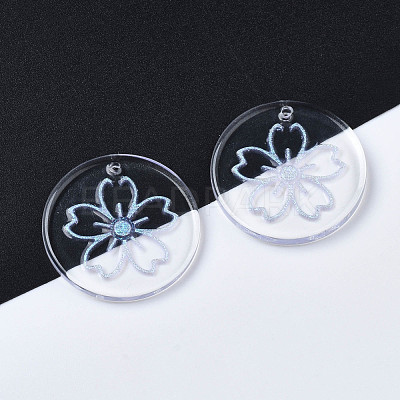Transparent Resin Pendants RESI-N030-004D-1