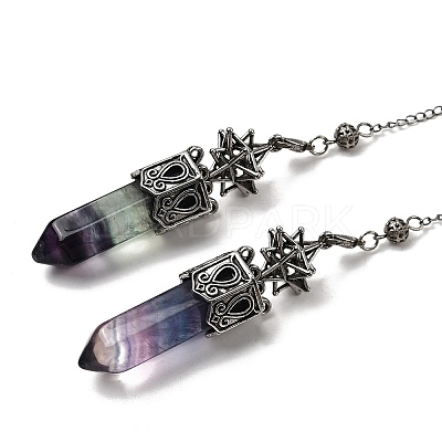 Natural Fluorite Faceted Bullet Pointed Dowsing Pendulums G-B149-14AS-03-1
