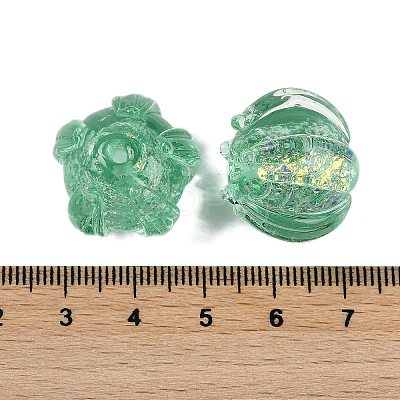 Handmade Gold Foil Lampwork Glass Beads FOIL-K003-03E-1