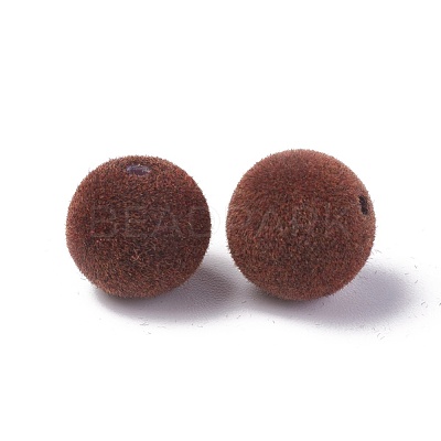 Flocky Acrylic Beads OACR-L011-C-02-1