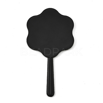 Plastic Flower-Edged Handheld Mirror AJEW-C049-01-1