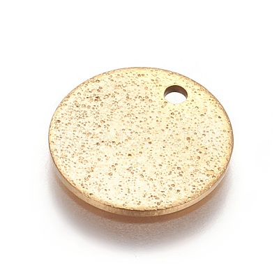 Ion Plating(IP) 304 Stainless Steel Textured Pendants X-STAS-I098-01-12mm-G-1