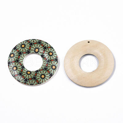 Printed Wood Pendants WOOD-S045-104D-1