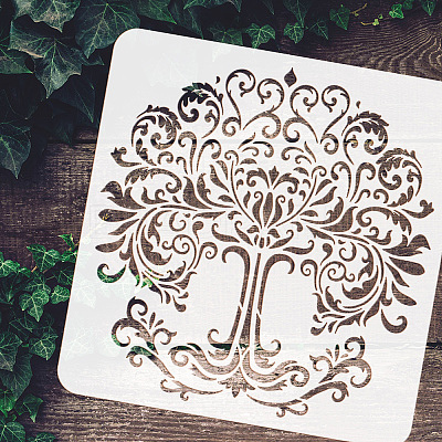 PET Hollow Out Drawing Painting Stencils DIY-WH0391-0383-1