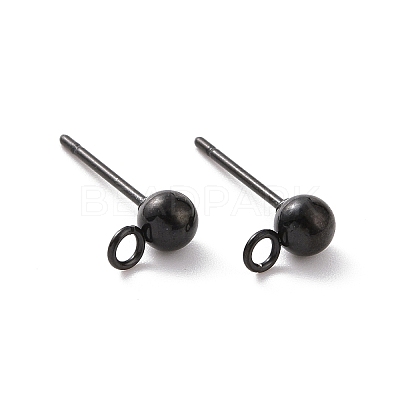 304 Stainless Steel Ball Stud Earring Findings X-STAS-G099-09B-1