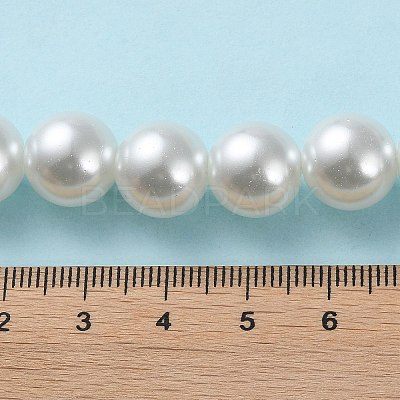 Baking Paint Pearlized Glass Pearl Round Bead Strands X-HY-Q003-12mm-01-1