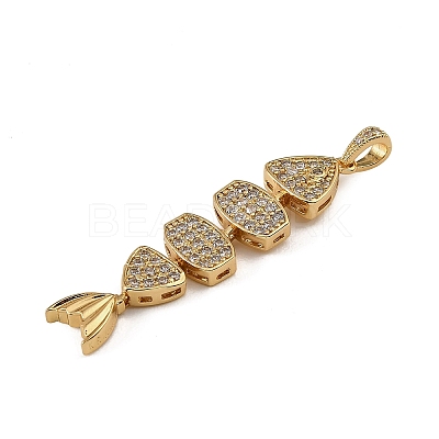 Brass Micro Pave Clear Cubic Zirconia Pendants CU-CBAF17A-24G-1
