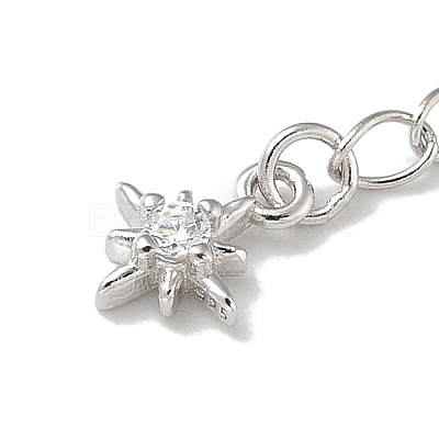 Rhodium Plated S925 Sterling Silver Chain Extender STER-R003-05P-1