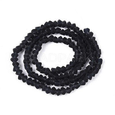 Frosted Transparent Glass Beads Strands GLAA-N016-4mm-30-1