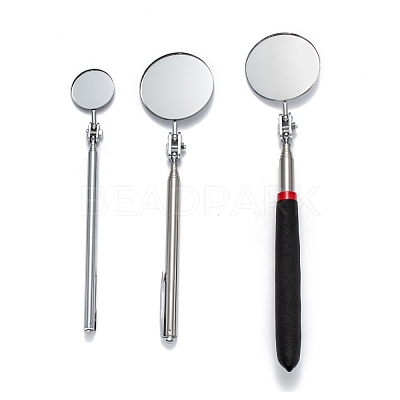 3 Pcs 3 Styles Rectangular Telescoping Inspection Mirror AJEW-OC0002-13-1