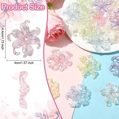 10Pcs UV Plating Iridescent Plastic Beads Caps FIND-YW0007-94A-1