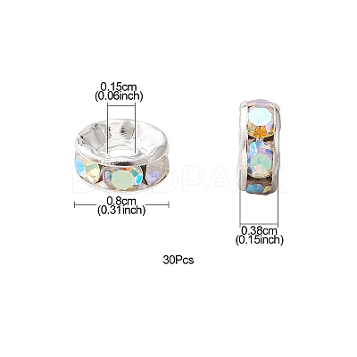 Brass Rhinestone Spacer Beads RB-YW0001-04D-02S-1