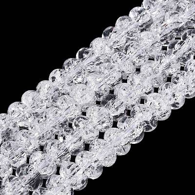Crackle Transparent Glass Beads Strands GLAA-N069-02A-10-1