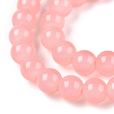Baking Paint Imitation Jade Glass Round Bead Strands DGLA-Q021-10mm-03-1