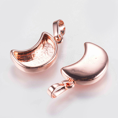 Brass Pendant Cabochon Settings KK-G338-13RG-1