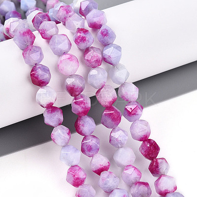 Dyed Natural White Jade Beads Strands X-G-T139-8mm-45S-1