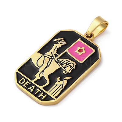 Ion Plating(IP) 304 Stainless Steel Enamel Pendants STAS-Q003-01G-023-1