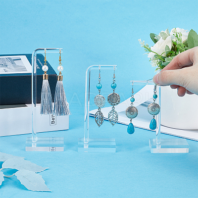 1 Set 3 Sizes Acrylic Dangle Earring Display Stands EDIS-SC0001-06-1