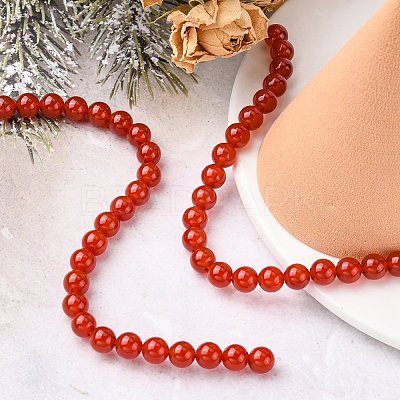 Natural Carnelian Beads Strands G-C076-6mm-2A-1
